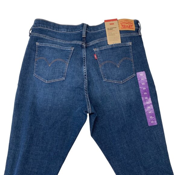 Levis 311 Shaping Skinny Fit Stretch Jeans 33x30 Dark Wash Denim Womens Slimming - Picture 15 of 15